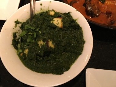 saag paneer: spinach with paneer and spices